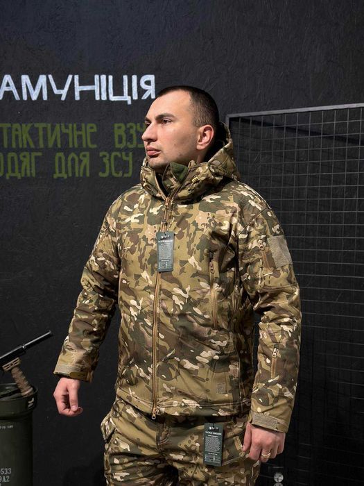 Військова тактична форма мультикам осіння софтшел костюм куртка штани