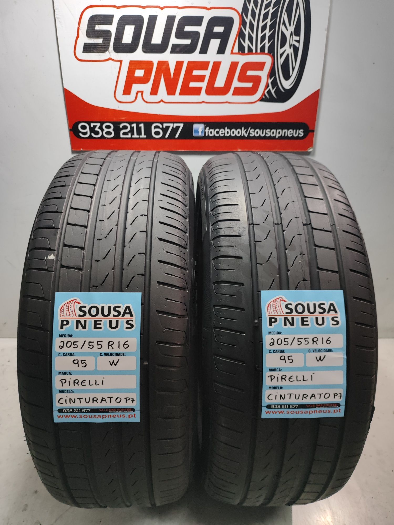 2 Pneus semi novos Pirelli Cinturato P7 215/50R17  95W Oferta da Entre