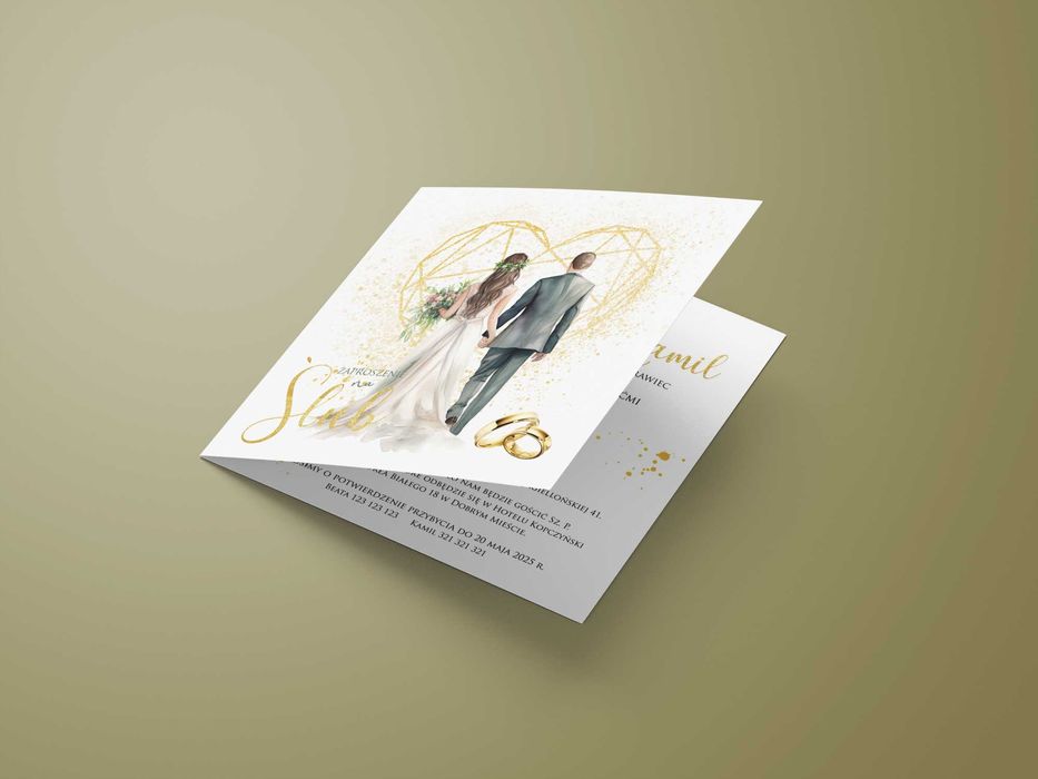 Zaproszenia Ślubne SUKNIA zaproszenie na ślub urząd kościół serce