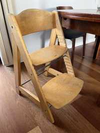 Regulowane krzesełko dla dziecka drewniane