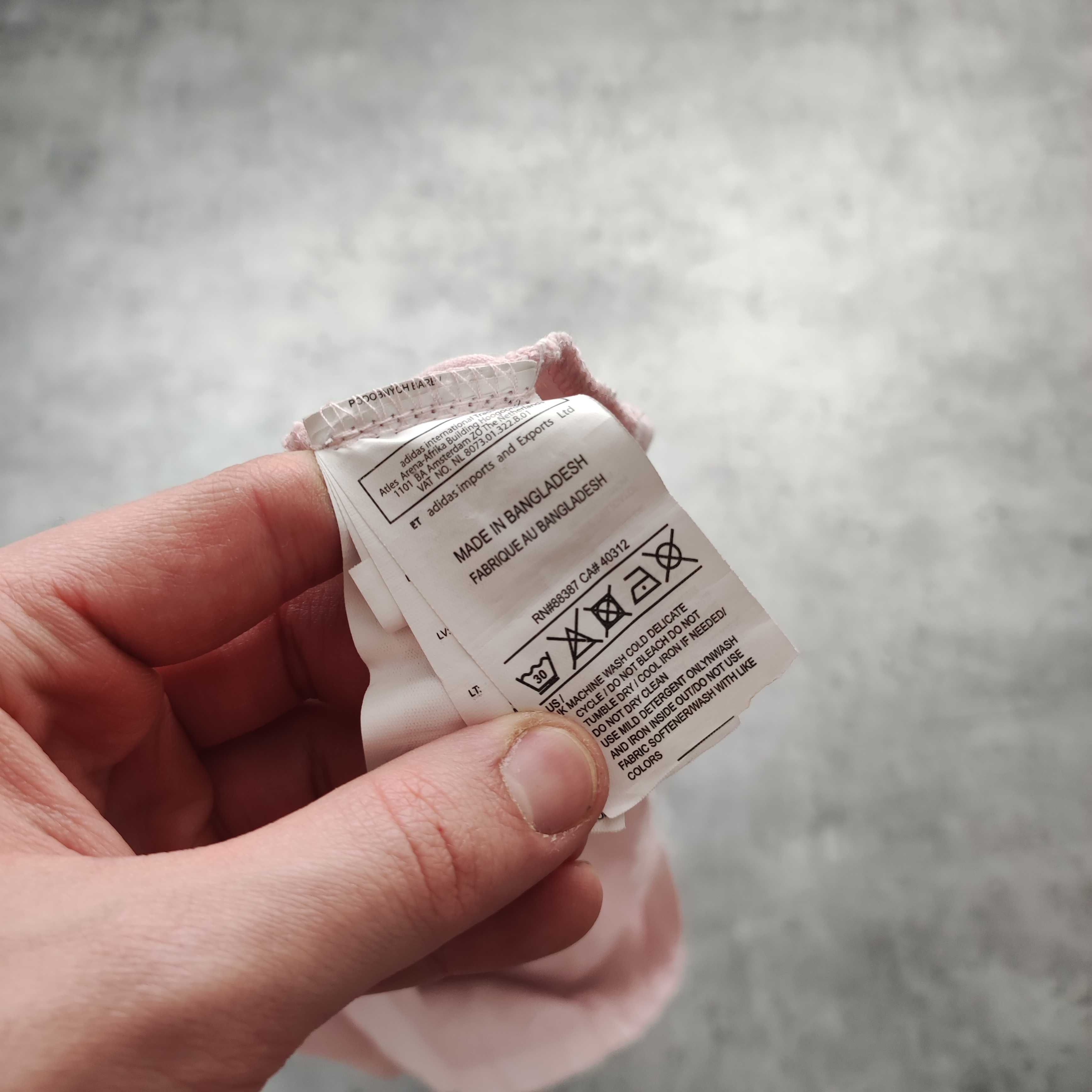 MĘSKA Koszulka Bawełna Pudrowy Róż PREMIUM Haft Logo 3 Paski Adidas