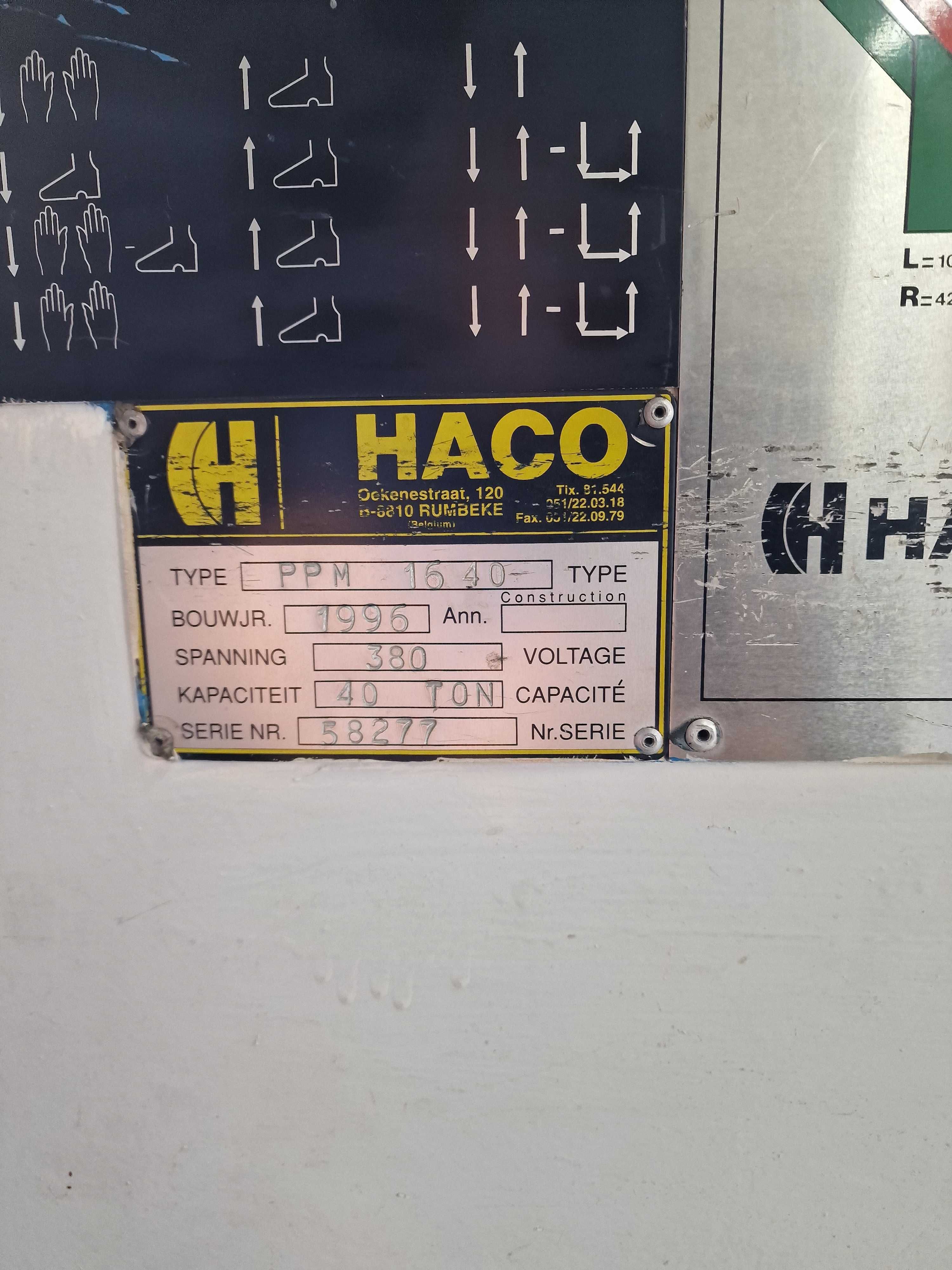 Prasa Krawędziowa Haco 1600mm 40T - PPM1640 CNC Cybelec po remoncie