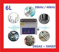 Myjka ultradźwiękowa 6L + Degas + Sweep + 2 częstotliwości + PL