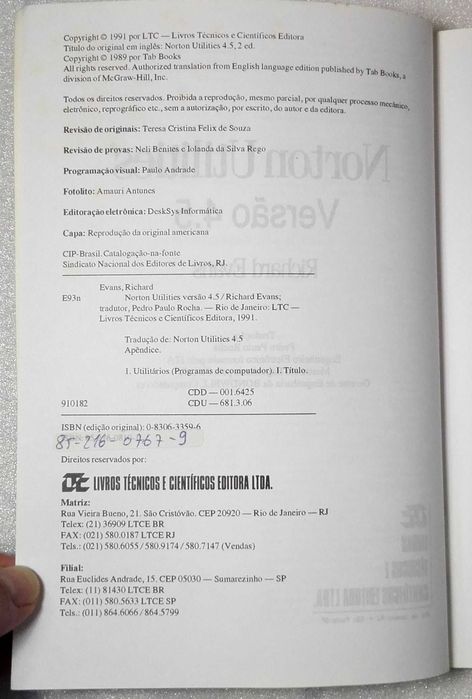 Livro Norton Utilities 4.5