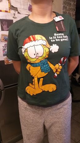 T-shirt świąteczny koszulka swieta Garfield sinsay s M nowa