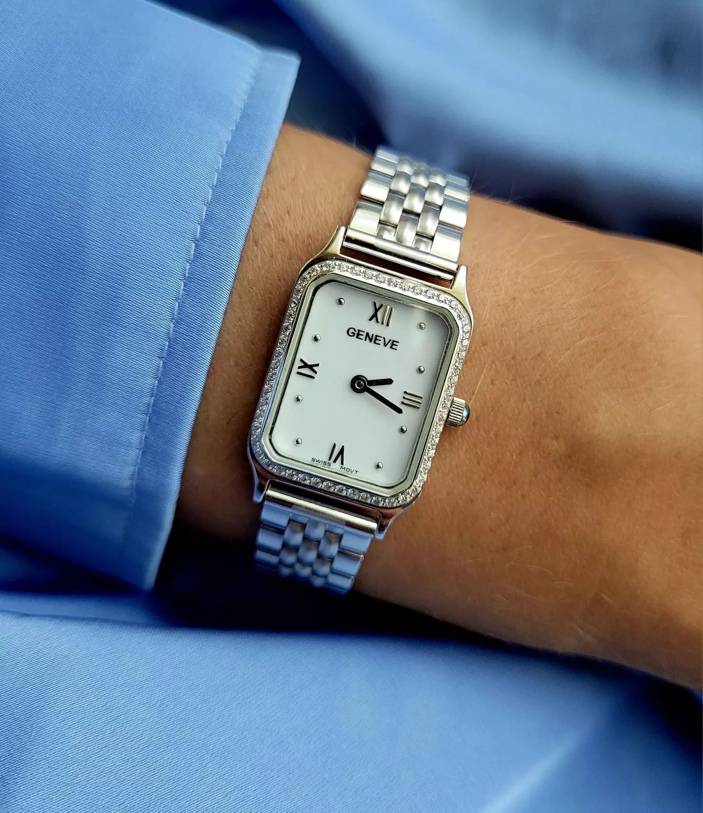 Damski zegarek z białego złota 14k z BRYLANTAMI lwd055wdw&lbw008w Pozn