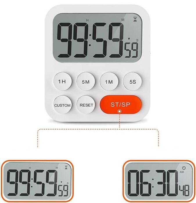 Timer Kuchenny Minutnik Cyfrowy Stoper Czasomierz Stojący Na