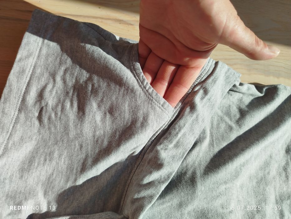 Wygodne bawełniane szare krótkie spodenki szorty shorts ciążowe mama m