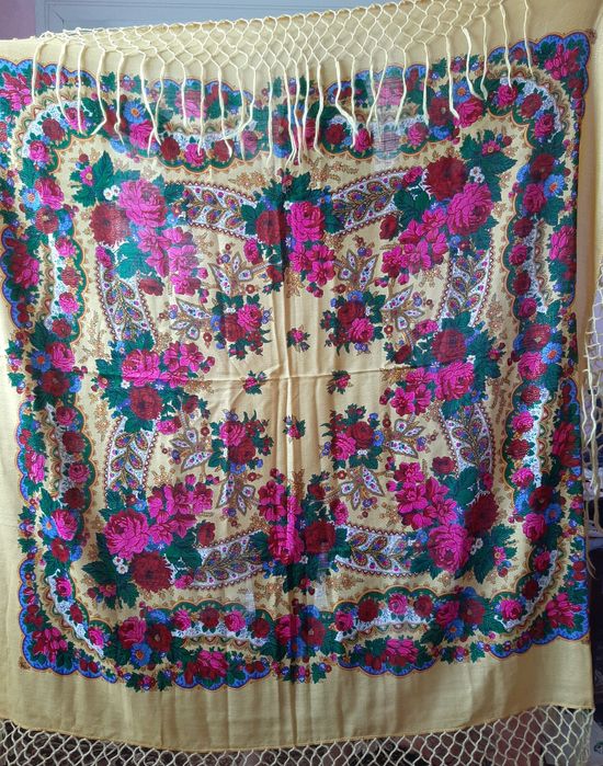 Японська хустка, хустина, вовна, шерсть, вінтаж