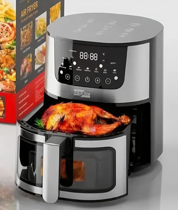 Мощная аэрофритюрница без масла 8 л. Сенсорная Аэрогриль мультипечь