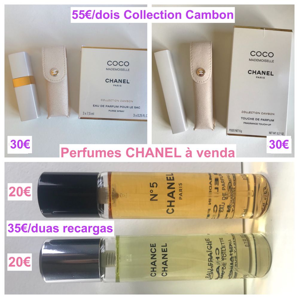 Chanel N°5 e Chanel Chance Eau Fraiche Twist and Spray Recargas 20ml Originais | Preço/uma