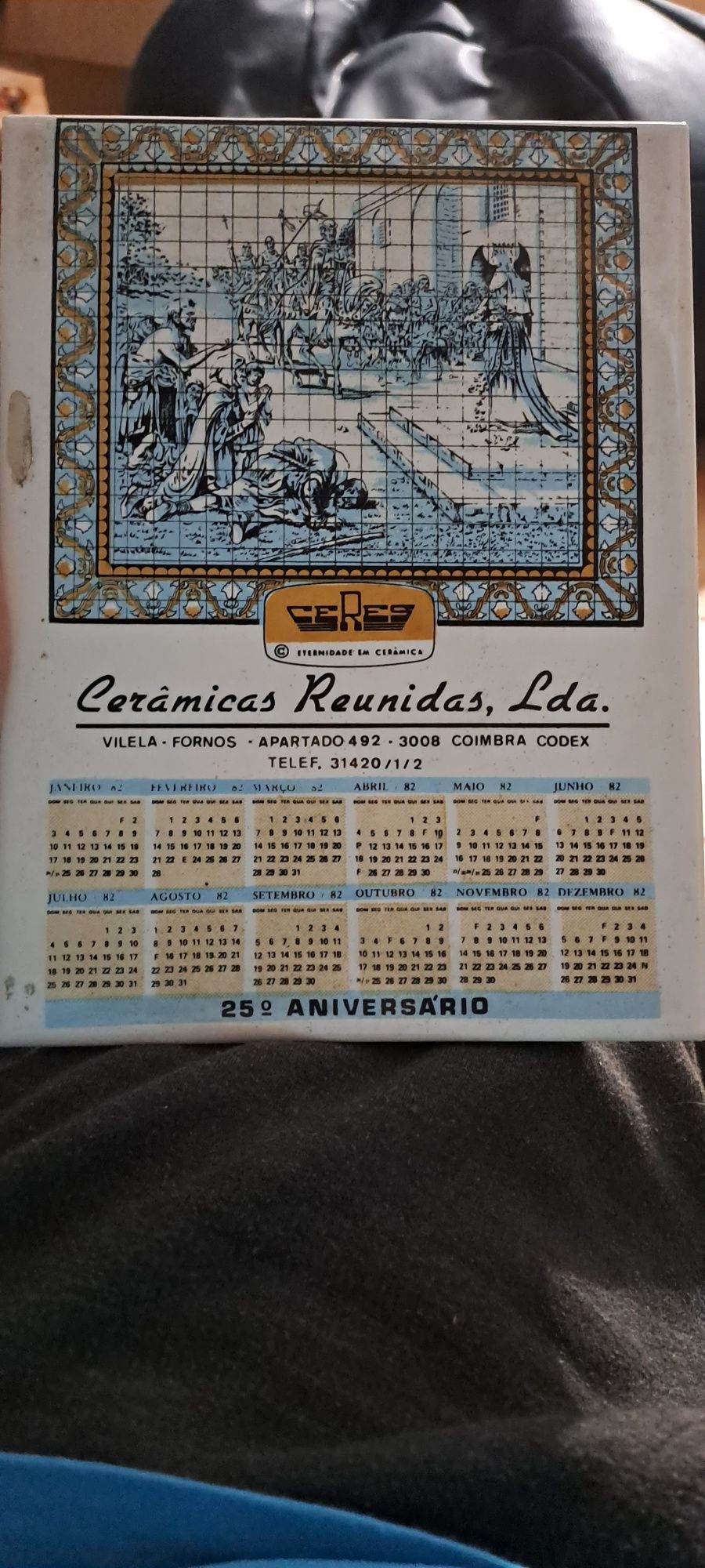 Azulejo Calendário da cerâmica Ceres 1982