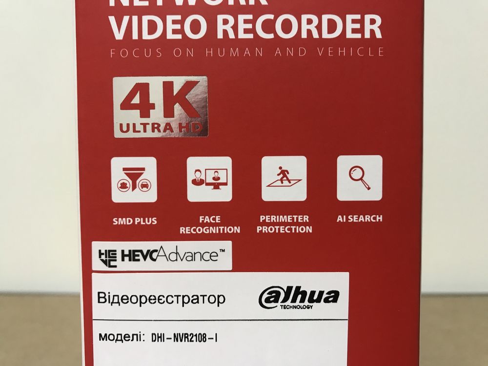 ХИТ! 8 камер AI iP видеорегистратор Dahua 8 каналов 4К DHI-NVR2108-I