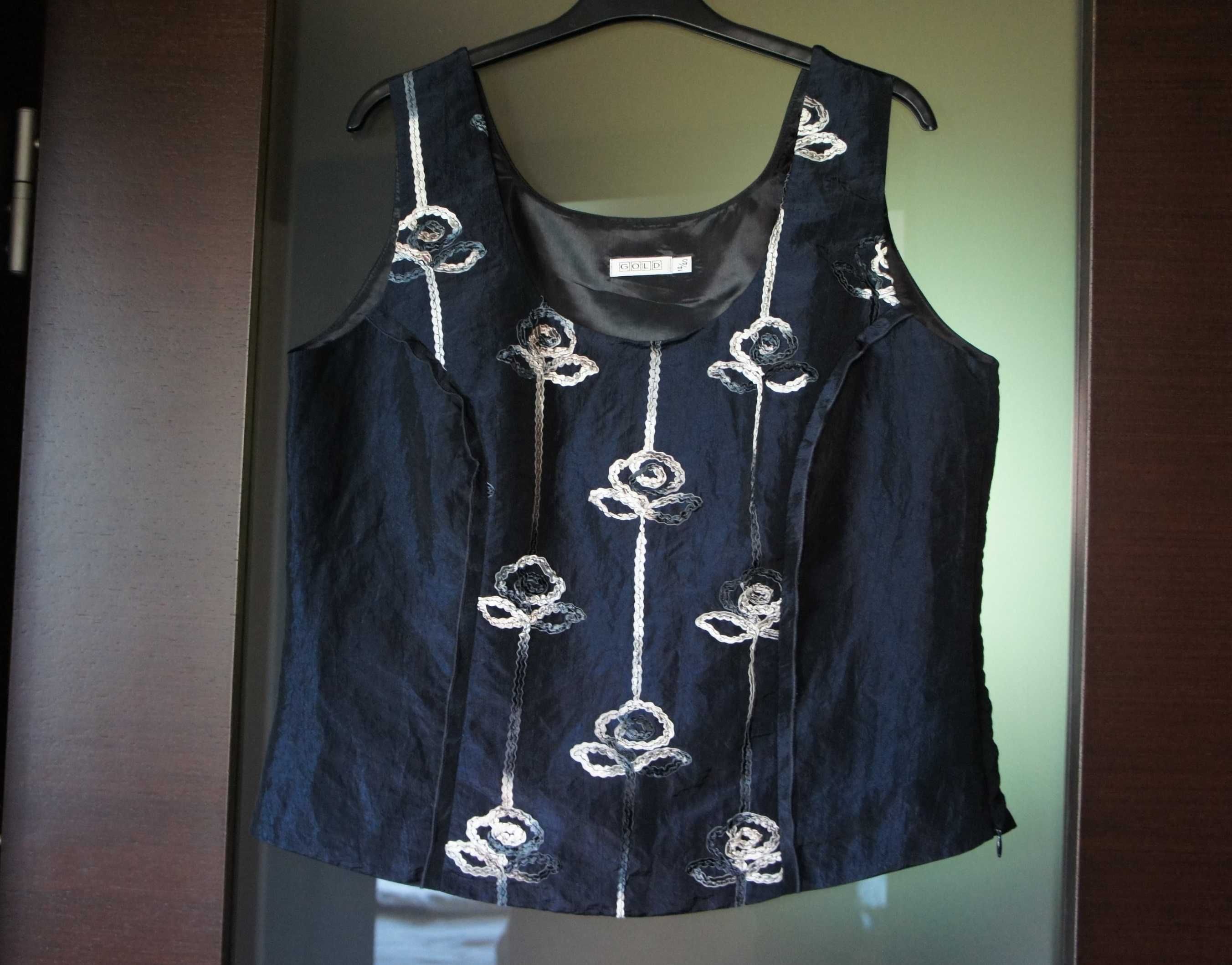 elegancka bluzka damska top na ramiączkach 42 wieczorowa na wesele