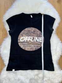 Czarna koszulka 4F t-shirt XS/S 100% bawełna odblaski offline