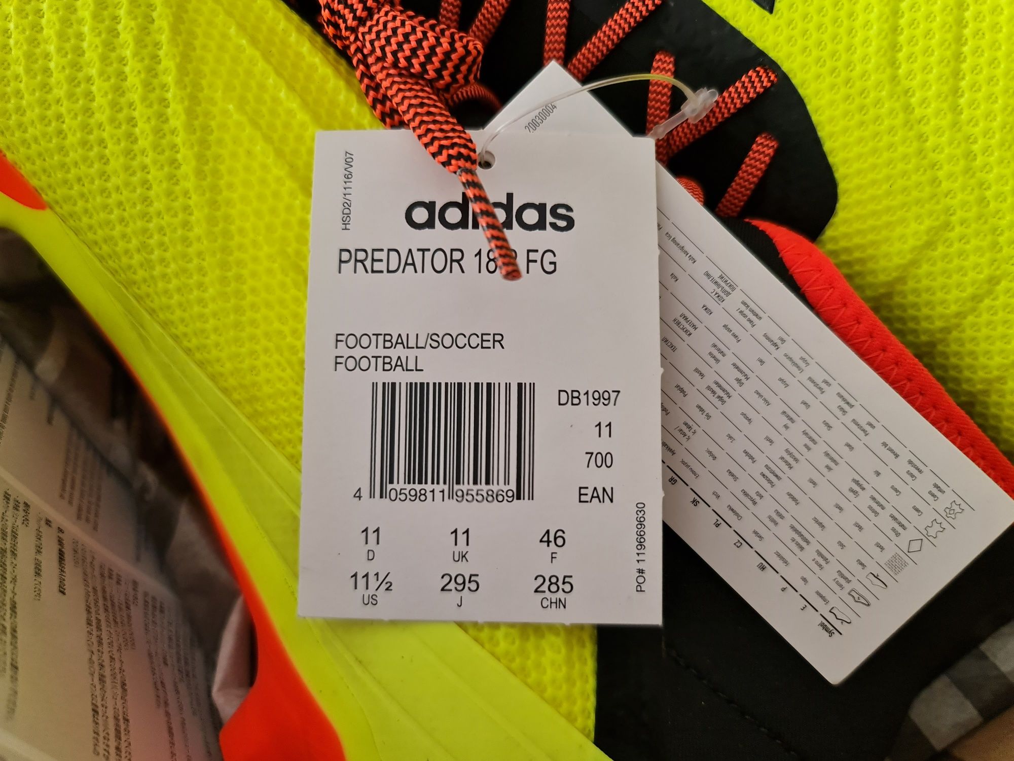 Buty piłkarskie korki lanki Adidas Predator 18.2 FG