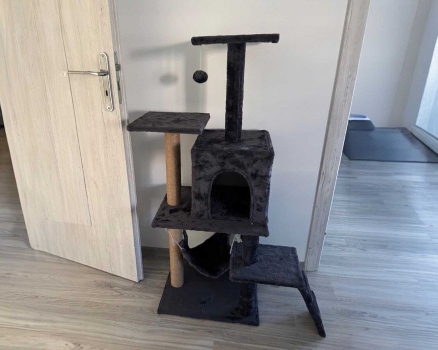 Drapak Dla Kota 125cm Z HAMAKIEM Domek 6 Poziomów BEZPIECZNY Ciepły