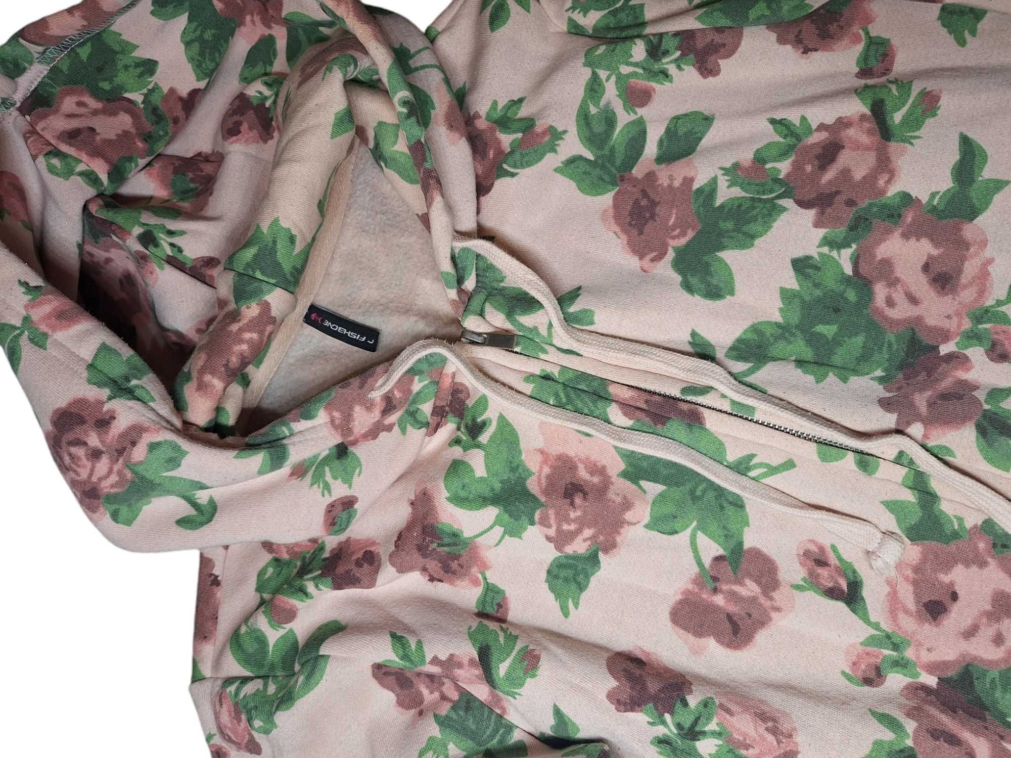 Bluza pudrowy róz w kwiaty r. L