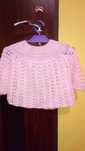 Sweter elegancki różowy niemowlęcy dla dziewczynki 74 chrzest roczek k