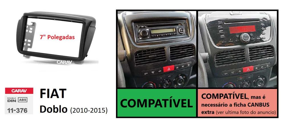 (NOVO) Rádio 2DIN • FIAT Doblo (2010 a 2022) • Android GPS [4+32GB]