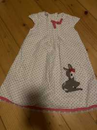 Sztruksowa sukienka ze sarenka r.116 cm