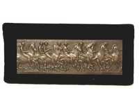 Maravilhosa placa em bronze com motivo equestre antigo