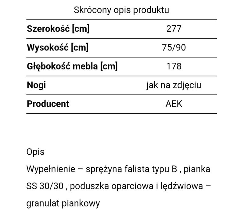 Aek diva narożnik rogówka kanapa do salonu w dobrej cenie