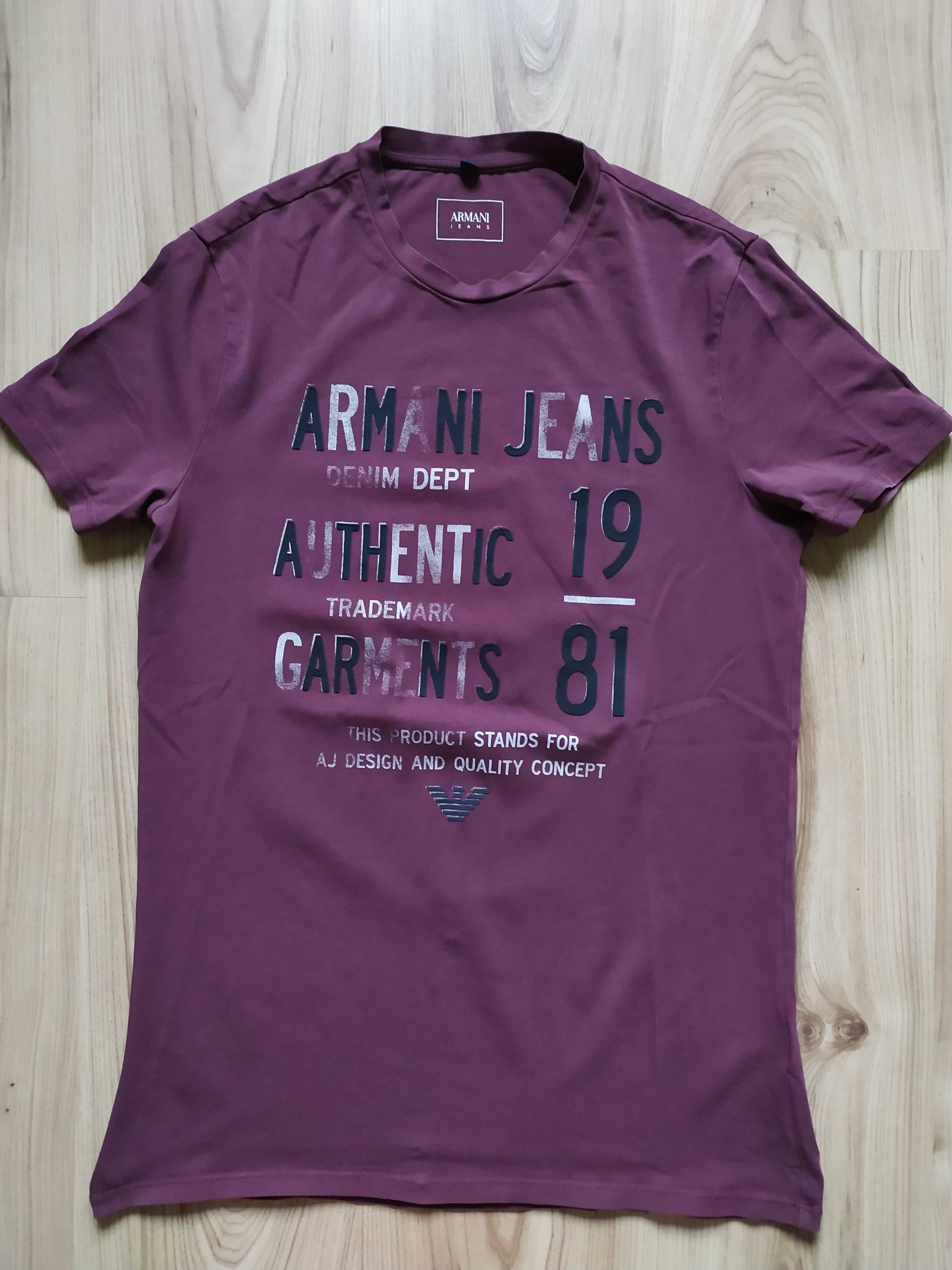 Burgundowa Koszulka Armani Jeans