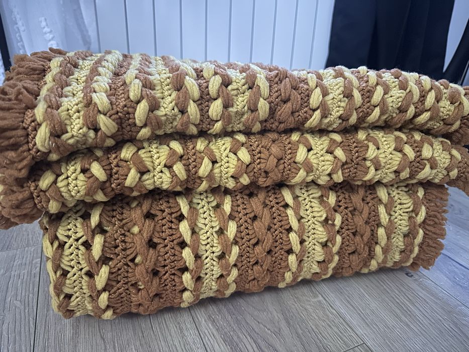 Narzuty na łóżko i fotele Handmade 3 szt.