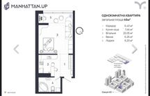 Продаж квартири Manhattan Up. Зданий будинок. 46 м². 3 поверх. Озеро.