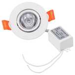 Reflektor wpuszczany LED 3W, okrągły, do salonów, przedpokojów
