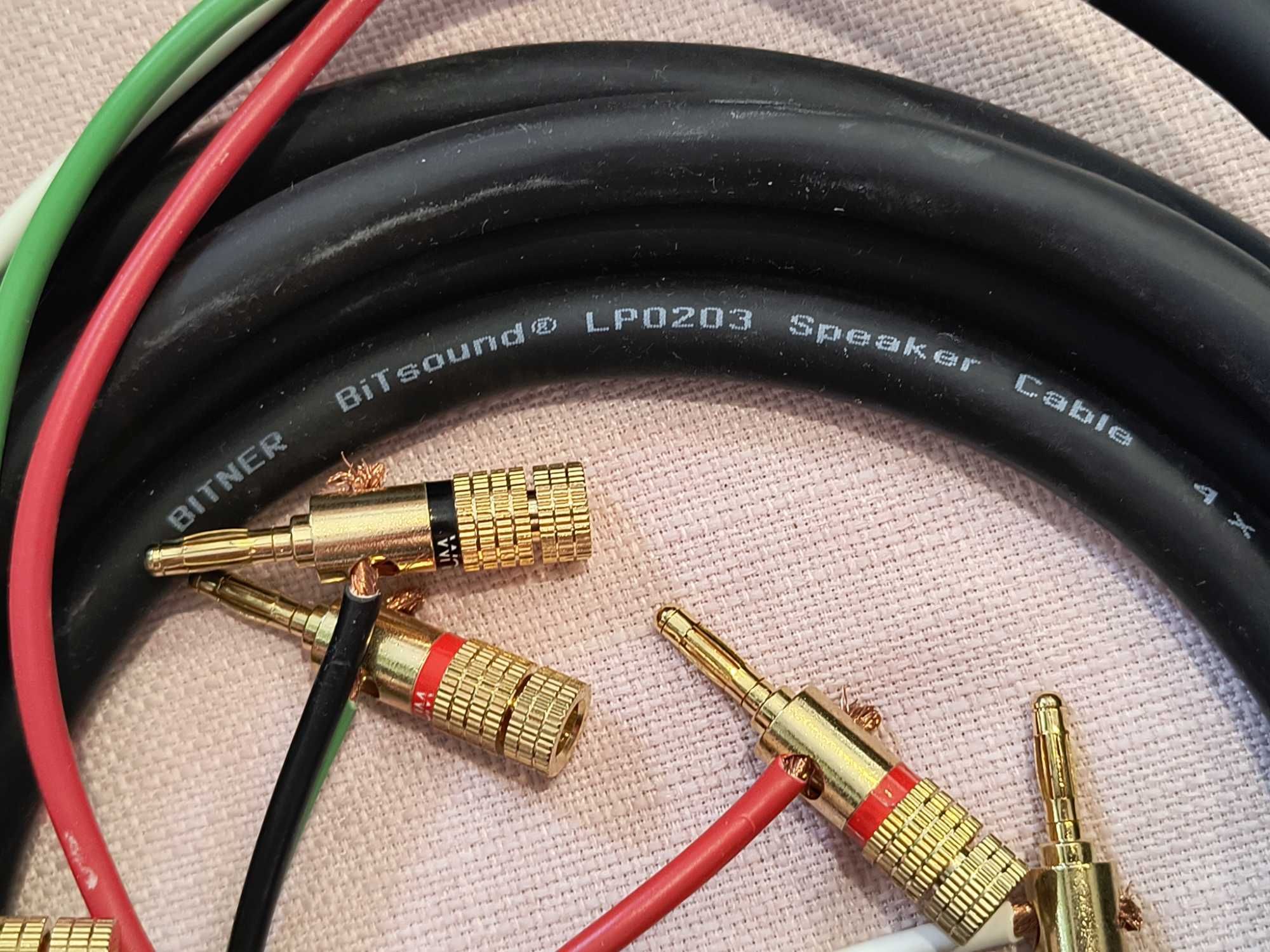 Kable głośnikowe 2x3 m BITNER LP0203 4x4 OFC [bi wire/bi-amp] + banany