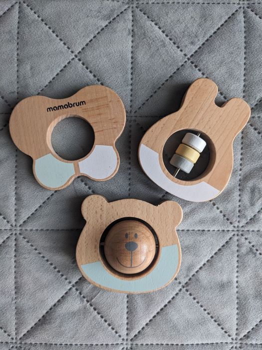Mamabrum drewniane gryzaki/grzechotki