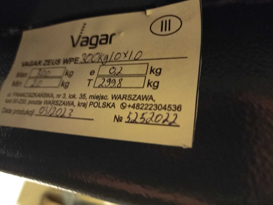 Waga platformowa VAGAR ZEUS WPE