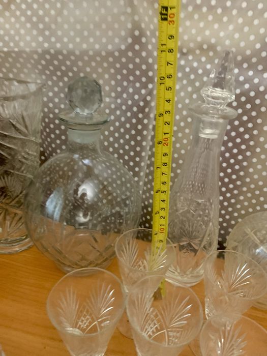 Ваза графин  кувшин бокалы Богемия Чехия хрусталь
