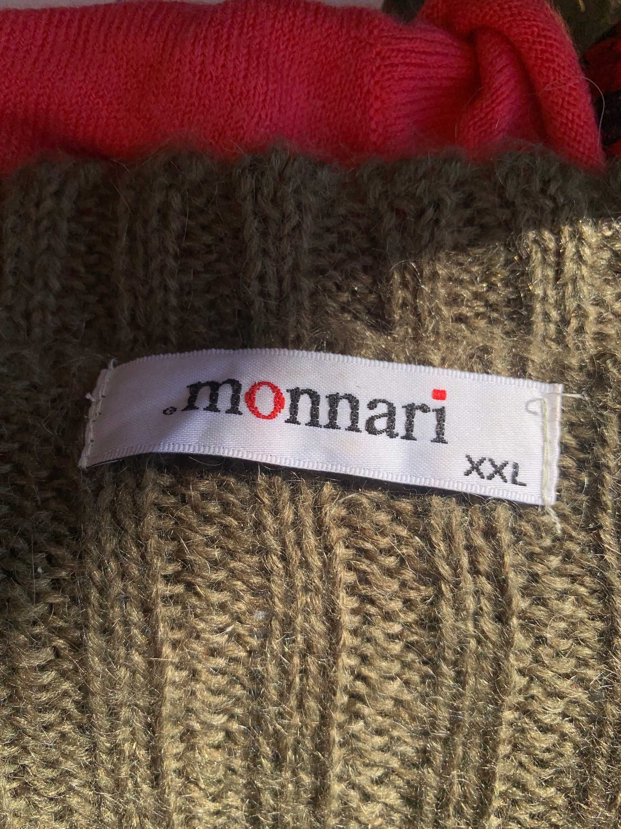 Monnari XXl nowy sweter moher i wełna, kolor khaki