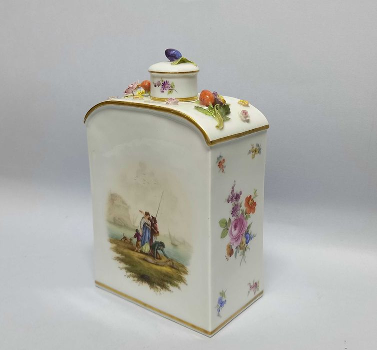 Herbatnica, pojemnik na herbatę, II poł. XIX w. Miśnia (Meissen)