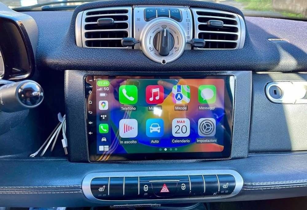 Radio 2 DIN Smart Four two / ForFour (2007 a 2017) + GPS + Carplay