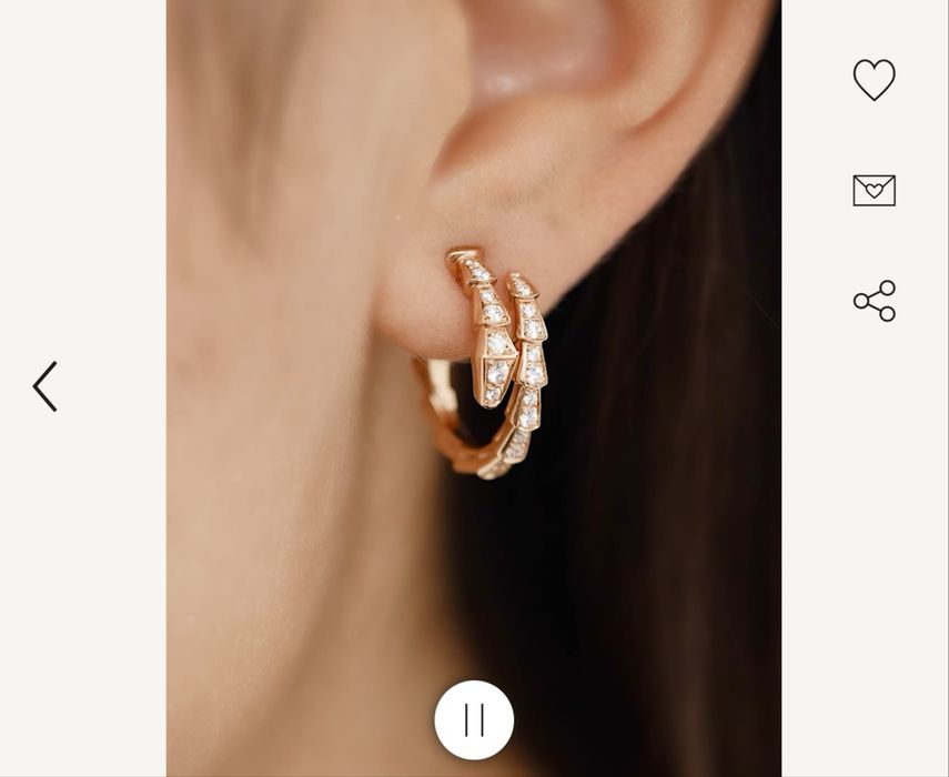 Брендові сережки- Bulgari viper