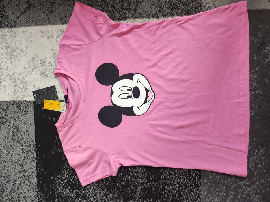 Nowy różowy t-shirt Mickey Mouse L 40