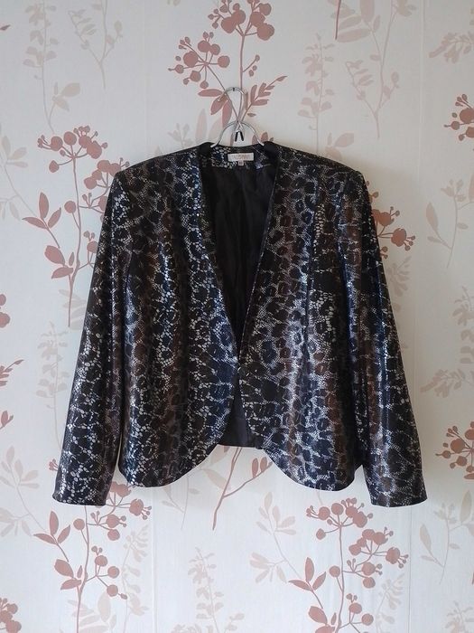 Стильный жакет пиджак Talisman в стиле 80-90-х. Имитация под кожу змеи