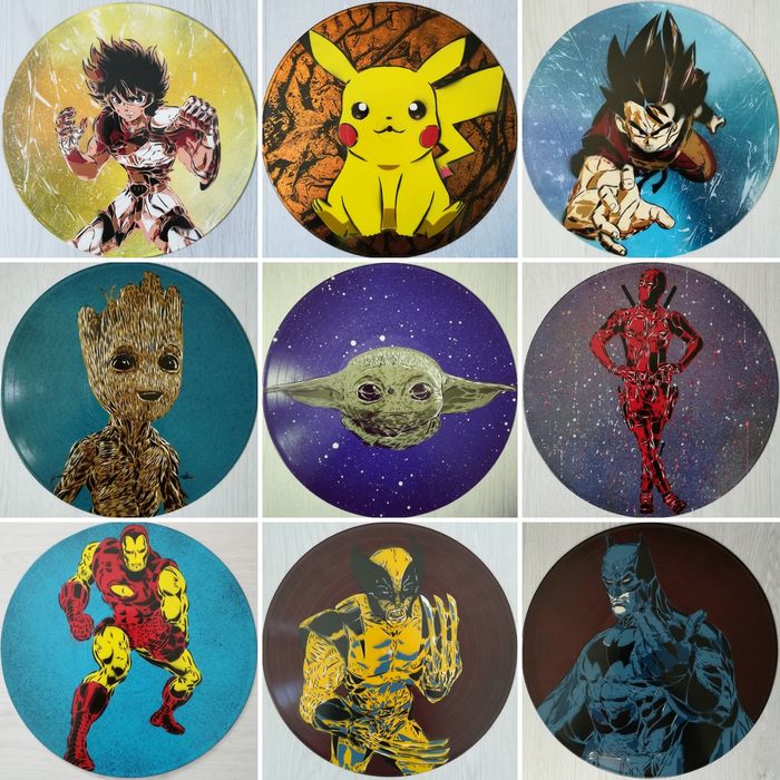 António Variações pintura original em disco de vinil