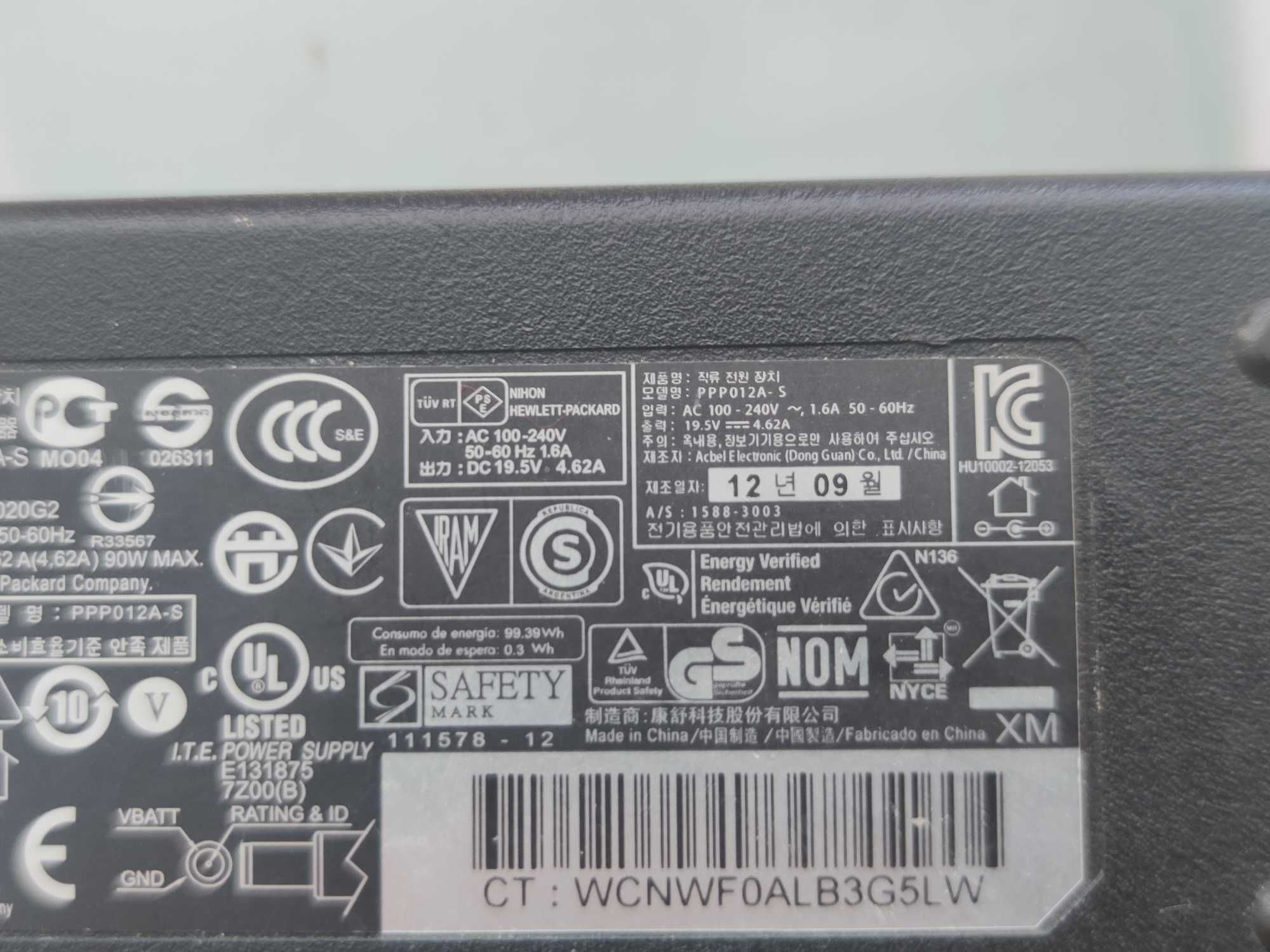 Зарядний пристрій для ноутбука HP 19.5V 4.62A 90W Оригінал.Новий .
