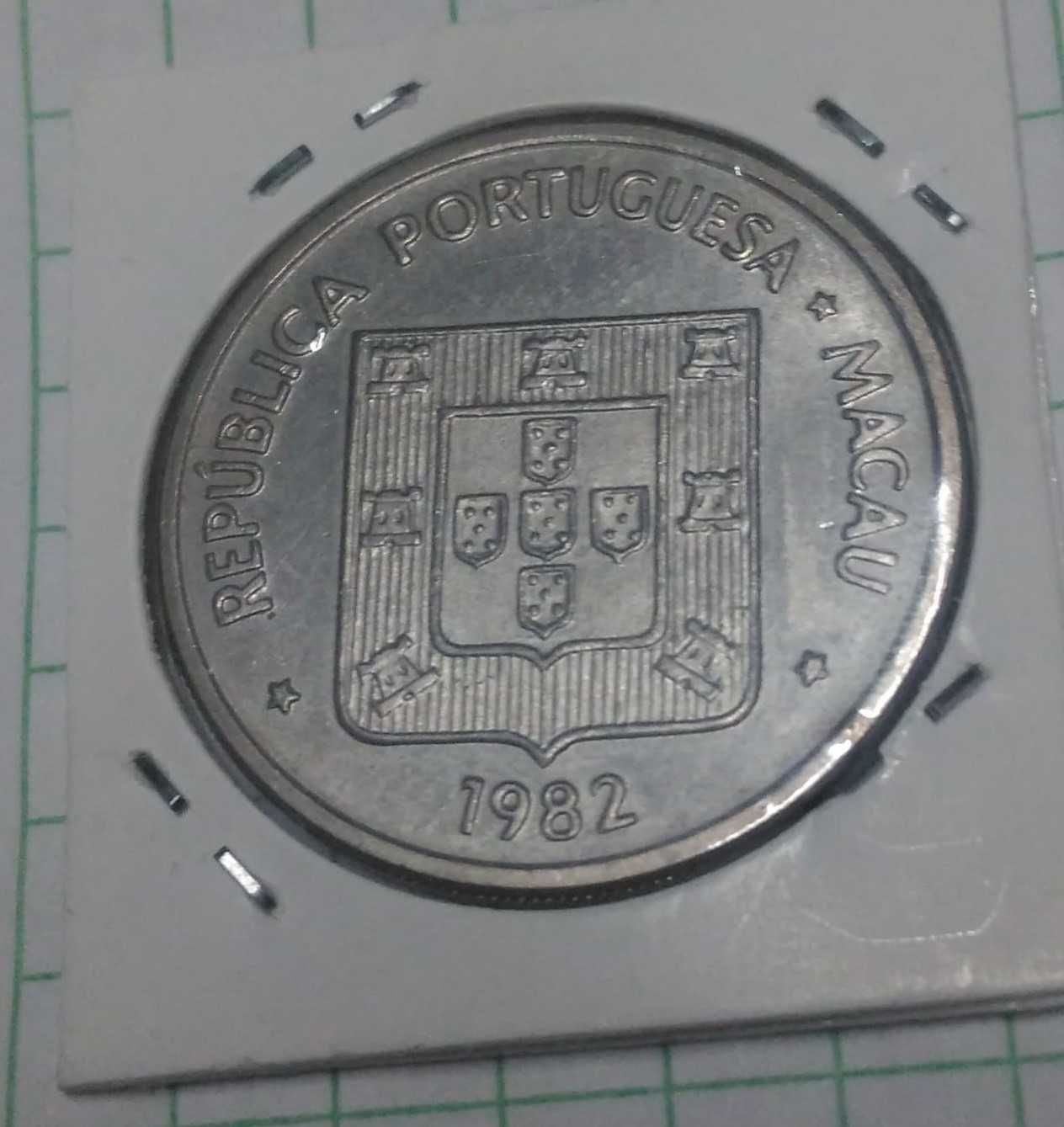 Moeda 1 tanga 1947 escudo  Índia Macau 10 avos 1993  pataca Timor