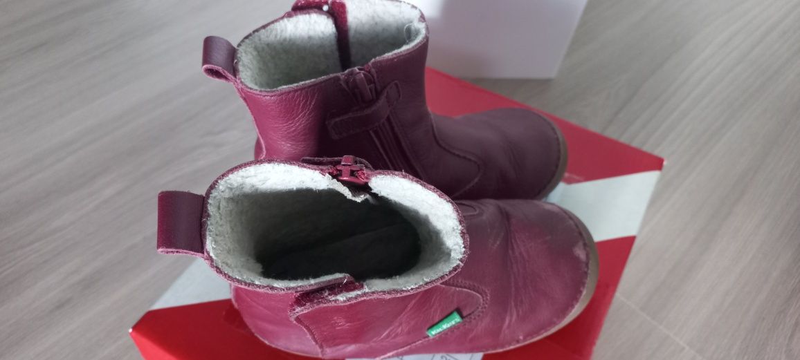 Superfit Kickers magenta 25  kozaki skórzane na rzep zimowe botki ocie