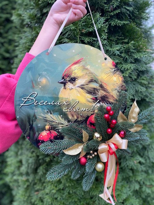 Різдвяний декор, вінок на двері