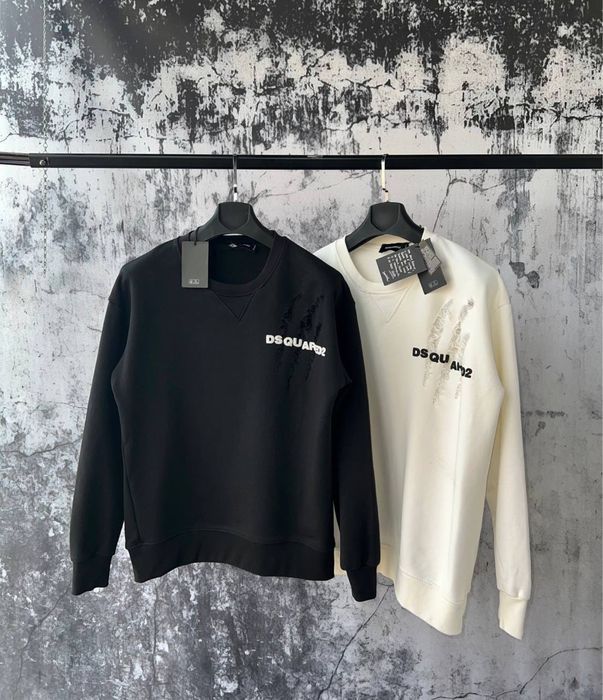 BALENCIAGA мужской брендовый свитшот кофта реглан батник черный белый