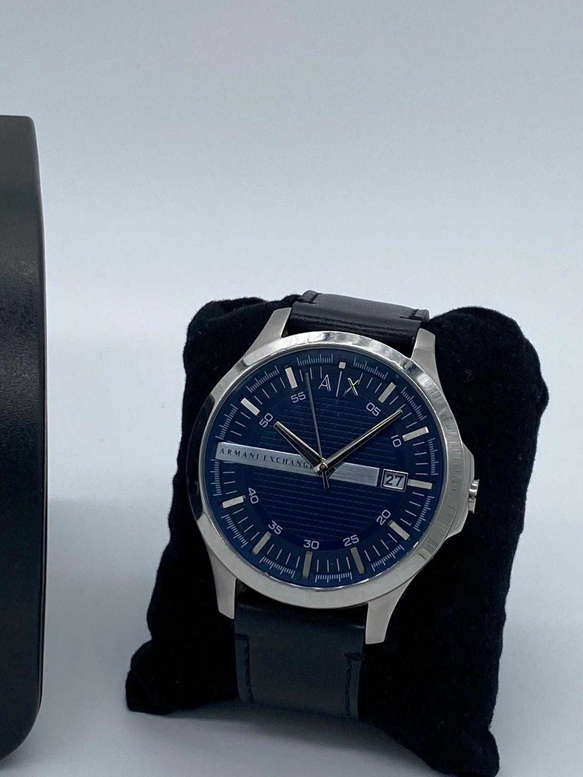 Srebrny czarny pasek Zegarek męski Armani Exchange AX2133