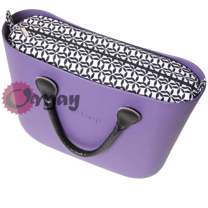 Czarny organizer do OBAG STANDARD czarno-biały wzorek 2kieszenie OMAY