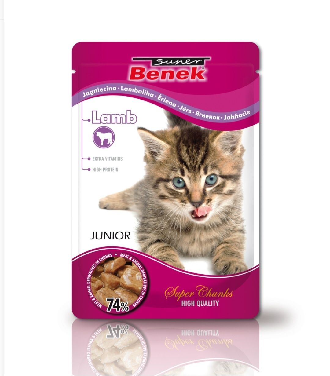 Super Benek Saszetka dla kota z kawałkami jagnięciny 10x100g